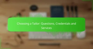 Choosing a Tailor: Questions, Credentials and Services