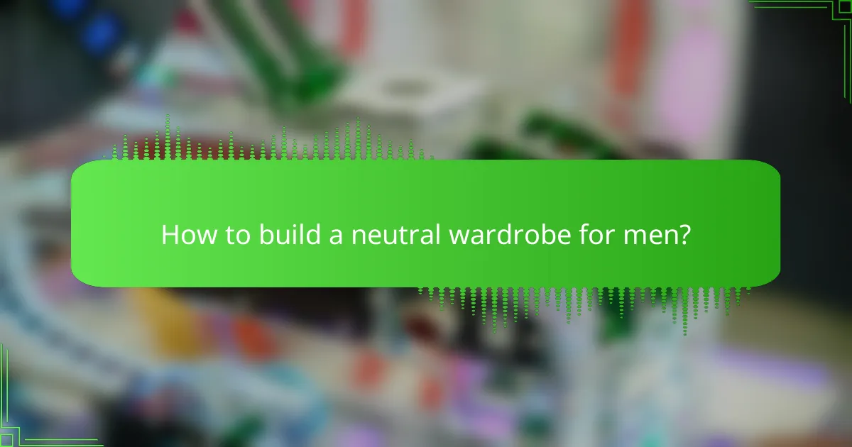 How to build a neutral wardrobe for men?