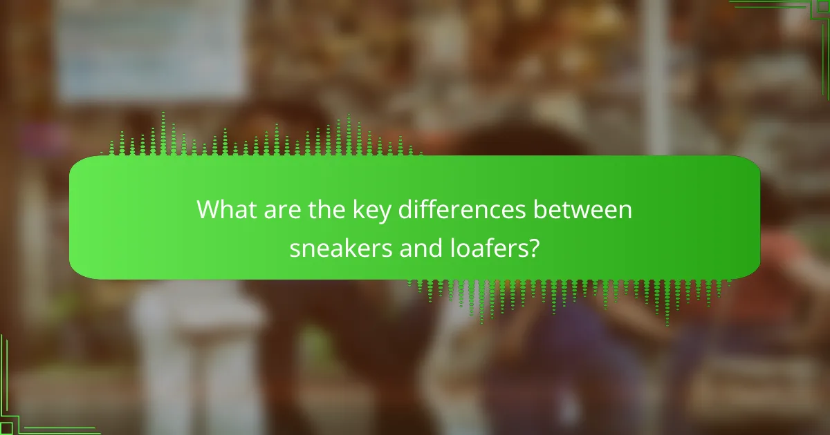 What are the key differences between sneakers and loafers?