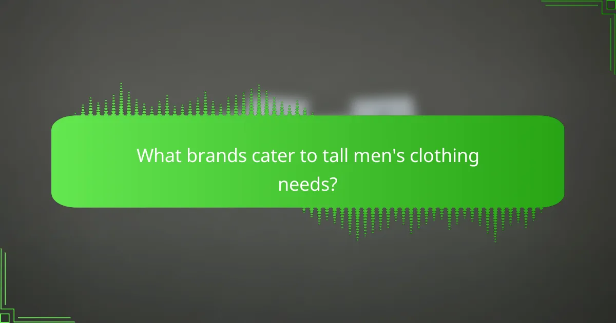 What brands cater to tall men's clothing needs?