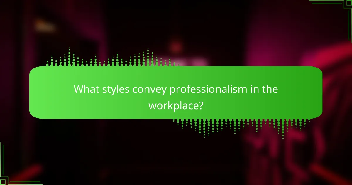 What styles convey professionalism in the workplace?