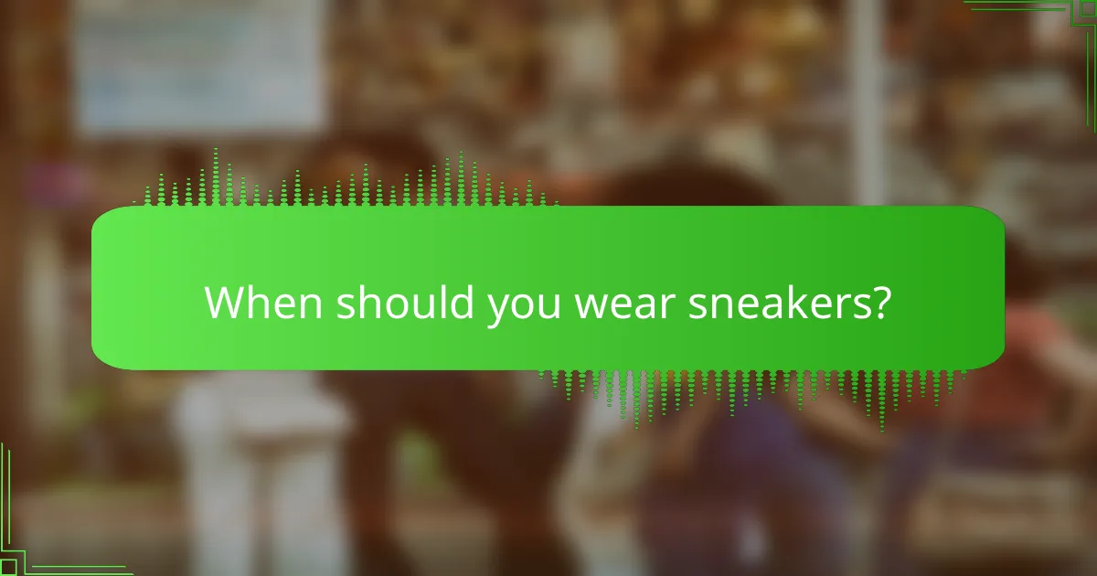 When should you wear sneakers?